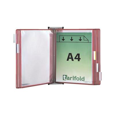 Tarifold Wandsichttafelsystem A4 magnetisch mit 10 Sichttafeln rot