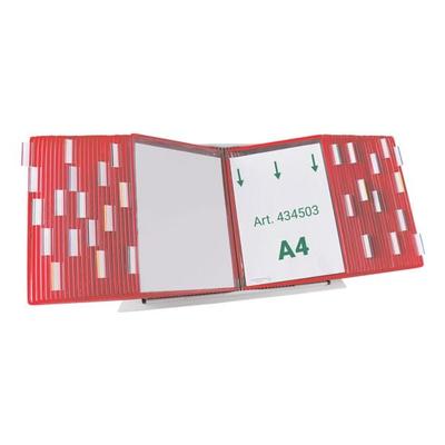Tarifold Tischständer A4 mit 50 Sichttafeln rot, 82x35x28 cm