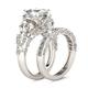 Jeulia Skull Engagement Ring Sets Sterling Silver Promise Eternity Band Rings Diamond Princess Cut with Cubic Zirconia Wedding Engagement Anniversary Promise Rings Bridal Sets (R 1/2)