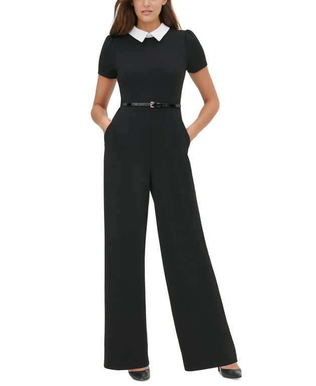 Collared Belted Jumpsuit - Black - Tommy Hilfiger Jumpsuits