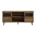 "58"" Glass & Wood Split Panel Door TV Console in Reclaimed Barnwood - Walker Edison W58OWN2DRO"