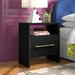 Latitude Run® Amenadiel 1 - Drawer Solid Wood Nightstand Wood in Black | 27 H x 23 W x 14 D in | Wayfair 8D8CA767CB564203A73E250C74089F6C