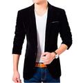 Men's One Button Black Velvet Blazer Peak Lapel Suit Jacket Slim Fit Casual Coat Black 40 Chest / 34 Waist