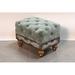 Penninsula Home Collection Co. Banks Jade Stool Chelsea Wood/Upholstered/Velvet in Blue/Brown/Green | 19 H x 24 W x 16 D in | Wayfair BB-051-9000