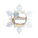 The Holiday Aisle® Personalized Friendly Folks Cartoon Snowflake Tub Time 3 Christmas Holiday Shaped Ornament Plastic in Blue/Brown | Wayfair