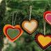 The Holiday Aisle® Entrancing Hearts Wool Felt Holiday Shaped Ornament Set Fabric | 3.3 H x 4.1 W x 1 D in | Wayfair