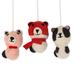 The Holiday Aisle® 3 Piece Panda Charm Wool Felt Holiday Shaped Ornament Set Fabric | 4.5 H x 3.3 W x 3 D in | Wayfair