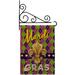 Breeze Decor Mardi Gras Fleur De Lys 2-Sided Burlap 19 x 13 in. Flag Set in Green/Indigo | 18.5 H x 13 W x 0.1 D in | Wayfair