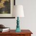 Ophelia & Co. Whittier 19" Resin Table Lamp Resin/Linen in Blue/White | 18.5 H x 9 W x 9 D in | Wayfair F6AA1A49580C44AA8D75E9AE889833CD