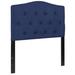 Charlton Home® Ciriaca Arched Button Tufted Headboard Upholstered/Metal/Polyester in Blue | 56.25 H x 39.25 W x 3 D in | Wayfair