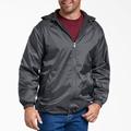 Dickies Men's Big & Tall Fleece Lined Nylon Hooded Jacket - Charcoal Gray Size 4Xl 4XL (33237)