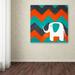 Zoomie Kids Elephant on Chevron by Nicole Dietz - Print on Canvas in Black | 35 H x 35 W x 2 D in | Wayfair ND066-C3535GG