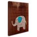 Zoomie Kids Elephant on Wood by Nicole Dietz - Wrapped Canvas Print Canvas in White/Black | 47 H x 35 W x 2 D in | Wayfair ND067-C3547GG