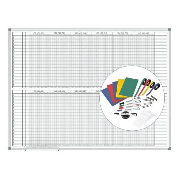 MAUL Planungstafel »Jahresplaner MAULstandard 6466684.SPR« 120/90 cm, inkl. reichhalt rot Image