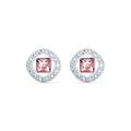 Swarovski Angelic Square Stud Pierced Earrings, Pink, Rhodium plated, from the Amazon Exclusive Swarovski Angelic Square Collection