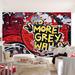 Ebern Designs Jella No More Gray 8.4' L x 144" W Wall Mural Vinyl in Black/Red/White | 144 W in | Wayfair 14BCBF14BF884C22BE11DBFD950D5A6D