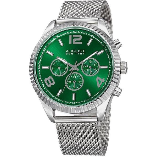 green-dial-stainless-steel-mesh-watch---green---august-steiner-watches/
