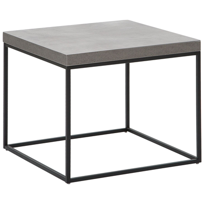 Beistelltisch Grau Schwarz 42 x 60 cm Quadratische MDF Tischplatte Pulverbeschichtet Metall Quadratisch Betonoptik Moder