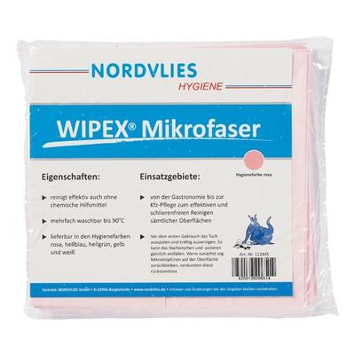 Vlies-Mikrofasertuch 40 x 38 cm in Hygienefarben rosa, WIPEX, 40 cm