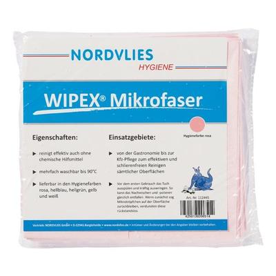 WIPEX Vlies-Mikrofasertuch 40 x 38 cm in Hygienefarben rosa, 40 cm