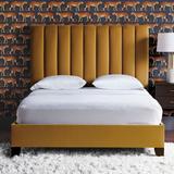 Eastern Accents Kyler Panel Headboard Upholstered/Velvet in Yellow | 58 H x 64 W x 5 D in | Wayfair 7W-HDQ01F-GO