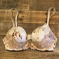 Victoria's Secret Intimates & Sleepwear | Animal Print Bra With Lace Detail | Color: Tan | Size: 32c