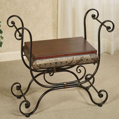 Charleston Vanity Stool Bronze , Bronze