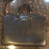 Kate Spade Bags | Black Leather Kate Spade Laptop Bag | Color: Black | Size: Os