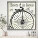 East Urban Home 'History of the Bicycle D' - Picture Frame Graphic Art on Canvas Canvas, Cotton in White | 16 H x 16 W x 1 D in | Wayfair
