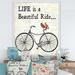 East Urban Home 'Bicycle w/ Cardinals B' - Picture Frame Graphic Art on Canvas Canvas, Cotton in Gray/White | 46 H x 36 W x 1.5 D in | Wayfair