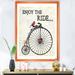 East Urban Home 'Bicycle w/ Cardinals A' - Picture Frame Graphic Art on Canvas Canvas, Cotton in Black | 20 H x 12 W x 1 D in | Wayfair