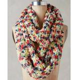 Anthropologie Accessories | Anthropologie First Snow Fuzzy Infinity Scarf | Color: Green/Pink | Size: Os