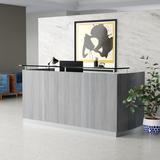 Upper Square™ Cason Rectangular Reception Desk Wood in Gray | 42.75 H x 87.25 W x 37.25 D in | Wayfair MNRSBFLGS