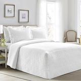 French Country Geo Ruffle Skirt Bedspread White 3Pc Set King - Lush Decor 16T004655