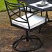 Canora Grey Millom Swivel Patio Dining Chair w/ Cushion Metal in Black | 36 H x 23.25 W x 24.5 D in | Wayfair 2A93D63FDAA449F59B20395C208551DD