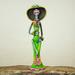 World Menagerie Zhane Artisan Crafted Day of the Dead Catrina Sculpture Porcelain/Ceramic in Gray/Green | 14.3 H x 4.5 W x 4.3 D in | Wayfair