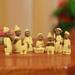 The Holiday Aisle® 10 Piece African Themed Nativity Scene Set Wood in Brown/Yellow | 4 H x 2 W x 0.8 D in | Wayfair 203661
