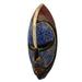 World Menagerie Artisan Crafted Blue African Mask Wall Decor in Blue/Brown | 14.3 H x 6 W in | Wayfair 258706