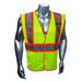 CONDOR 53YN49 High-Visibility Vest, Type R, ANSI Class 2, U-Block, Mesh