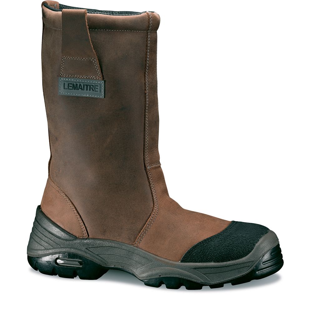 Bottes de sécurité non fourrées cuir Pull-up BURAN CI SRC marron P47 LEMAITRE SECURITE BURAS30BF-47