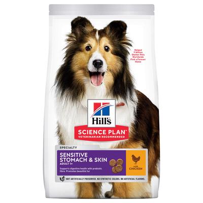 14 kg Adult 1 + Sensitive Stomach & Skin Medium mit Huhn Hill's Science Plan Hundefutter trocken