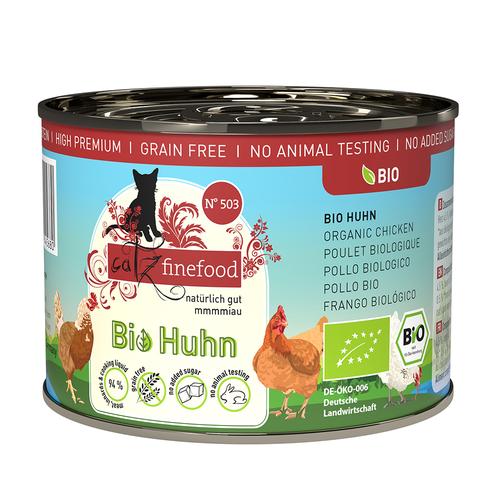 Sparpaket 24x200g catz finefood Bio No. 503 Bio-Huhn Katzenfutter nass