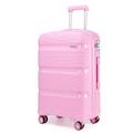 Kono Large Suitcase Hard Shell Travel Trolley 4 Spinner Wheels Lightweight Polypropylene Check in Luggage with TSA Lock (Pink,76cm/100L)