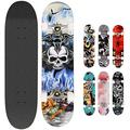 WeSkate Skateboards Pro 31 inches Complete Skateboards for Teens Beginners Girls Boys Kids Adults, 7 Layer Maple Wood Skateboard (5: Fashion Skull)