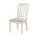 One Allium Way® Dunecrest Slat Back Side Chair in Antique White Wood/Upholstered/Fabric in Brown/White | 39.25 H x 21.5 W x 26 D in | Wayfair