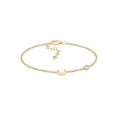 Elli Armband Halbmond Astro Mondstein 925 Silber vergoldet Gold Damen