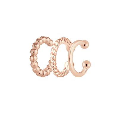 Elli Earcuff 3er Set Kugel Geo Minimal 925 Silber rosefarben Damen