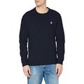 Original Penguin Men's Crew Neck Logo Sweatshirt, Blue (Dark Sapphire), Large (Size: L)