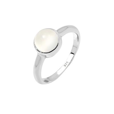 Elli Trend Bandring Mondstein Edelstein 925 Silber 52 Damen