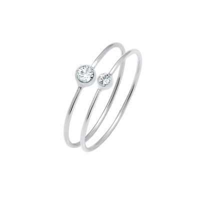 Elli - Set Basic Trend Kristalle 925 Silber Ringe Damen